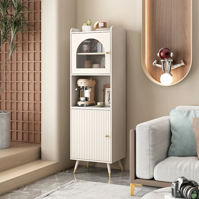 Credenza in stile crema armadio moderno e minimalista piccolo appartamento soggiorno organizzatore di stoccaggio armadio stretto pietra di lusso