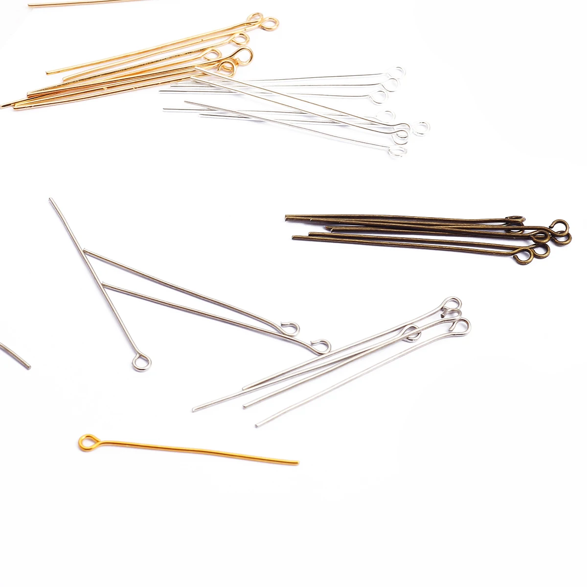 9-Shaped Eye Pin Jewelry Making Findings For DIY Handmade Ear Jewelry Making Metal Needle Accessories Supplies 16-50mm 200Pcs