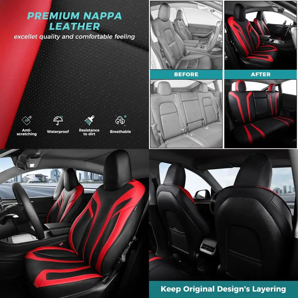 

Чехлы на сиденья 1: 1, индивидуальный комплект для Tesla Model Y 2024 2023 2022 2021 2020, кожаные водонепроницаемые чехлы на автомобильные сиденья, полный комплект, 5-местный Bre