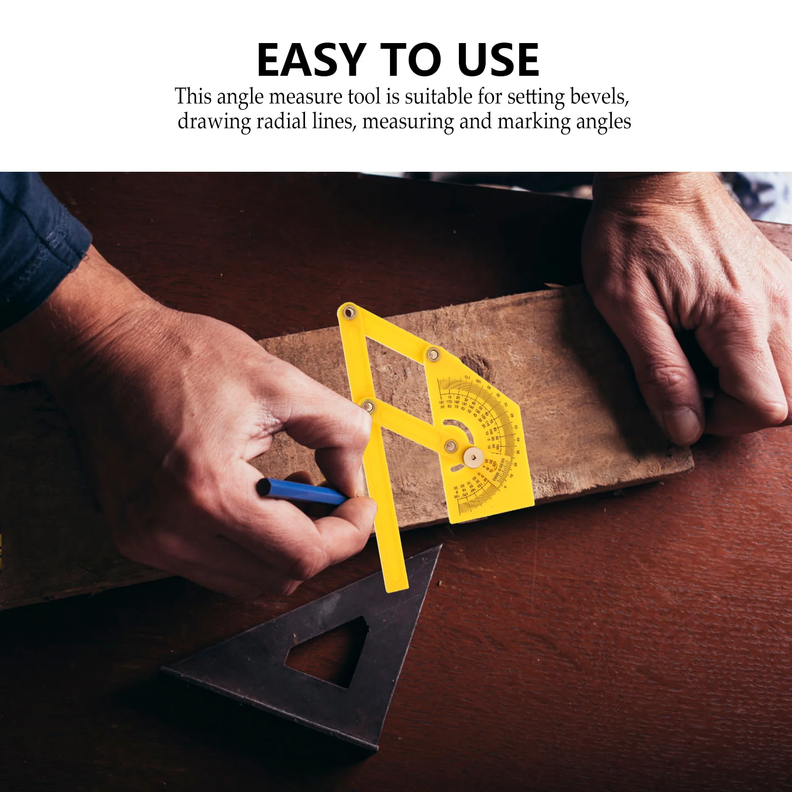 

2Pcs Adjustable Angle Ruler Professional Protractor Measurement Tool Lightweight Durable for Woodworking Cabinet Making