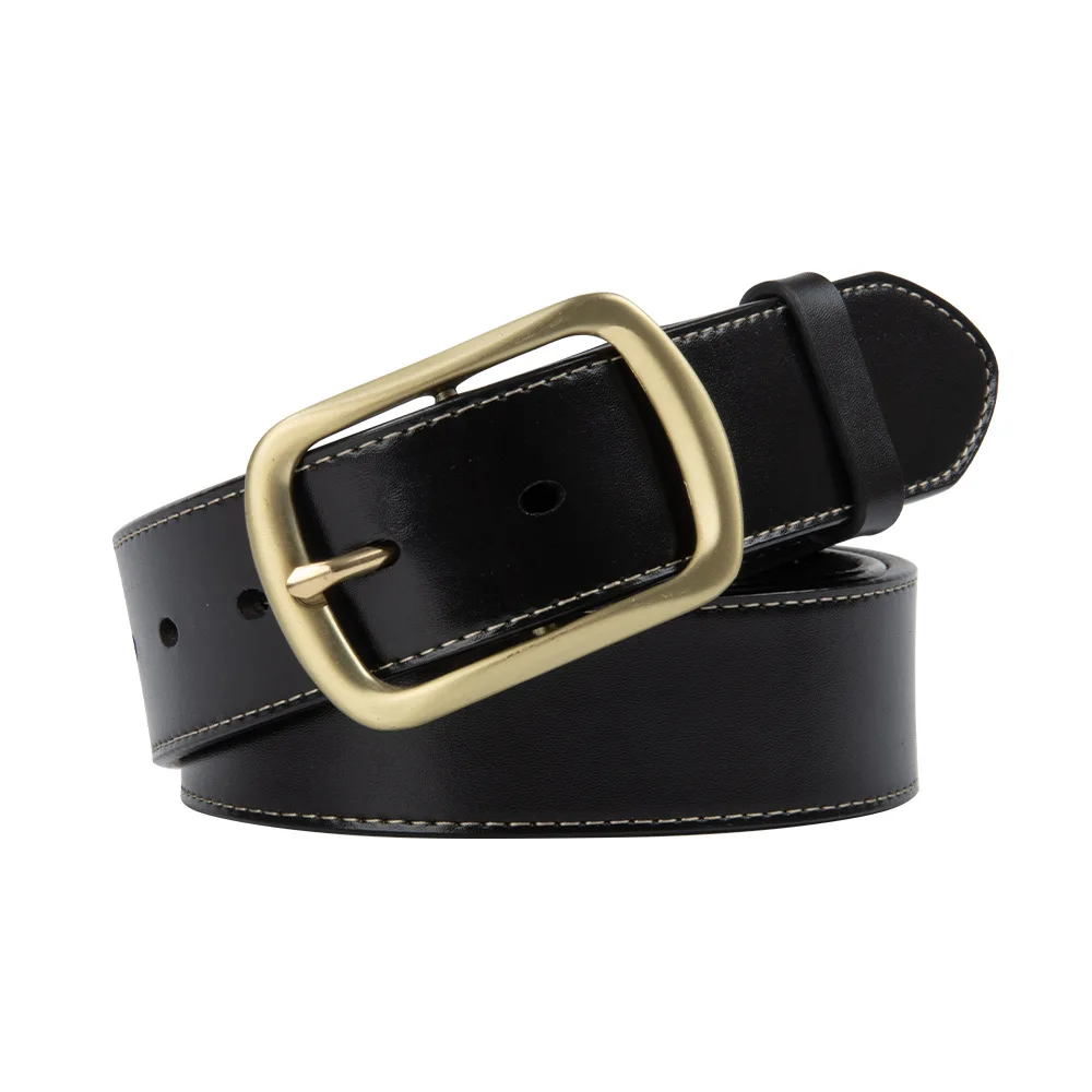 

New Belt for Men Luxurious Leather Buckle Belt Cowhide Casual Pants Retro Material Simple and Fashionable Belt