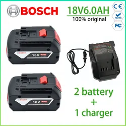 BOSCH 18V Original Lithium Battery Bosch Battery Pack 6.0AH Original Tool Rechargeable Battery+Charger