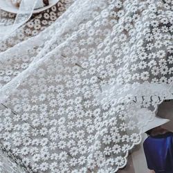 Chrysanthemum and Daisy Floral Lace Fabric Material for Dressmaking and DIY Crafting Sewing Projects