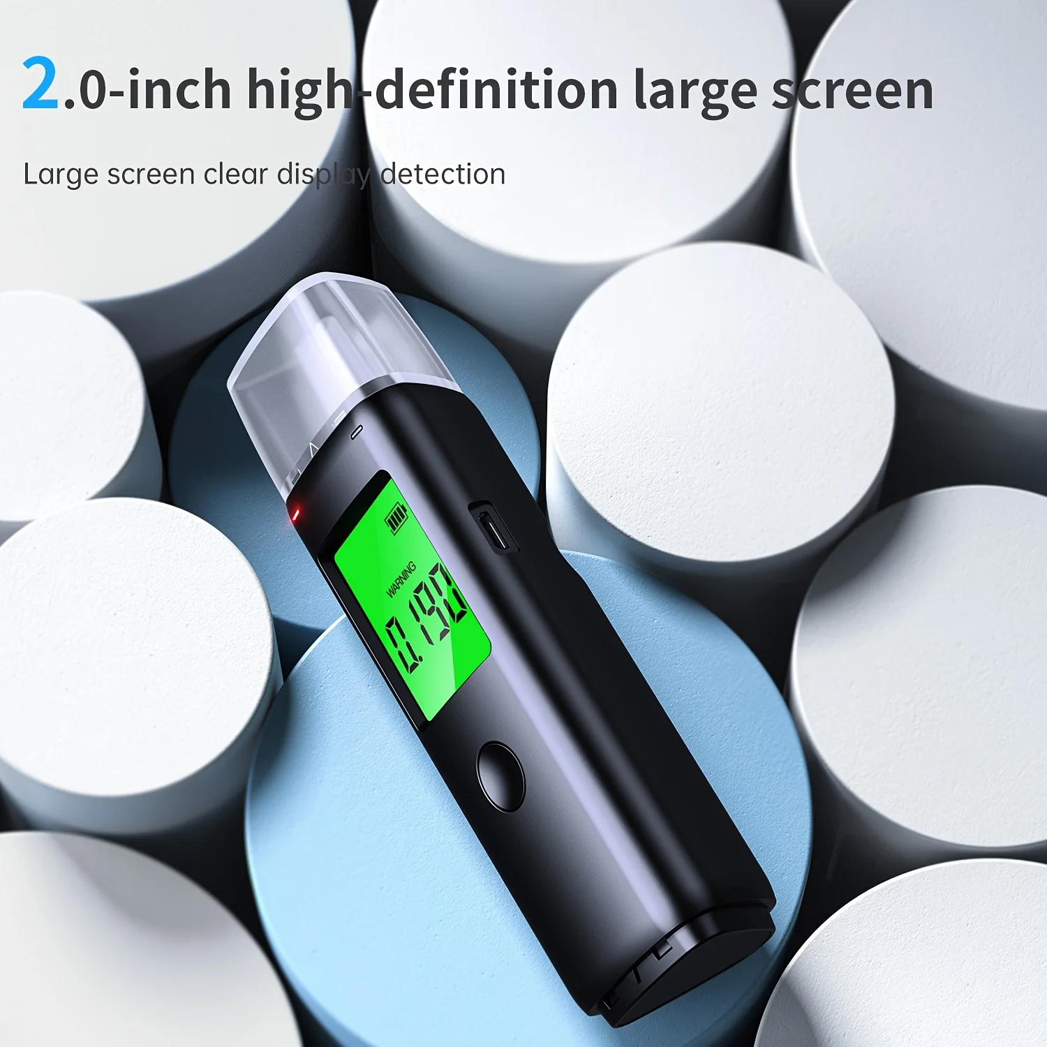 

Двухрежимный автоматический алкотестер 2-в-1 | USB-перезаряжаемый тестер алкоголя, портативный, точный, монитор содержания быстрого алкоголя