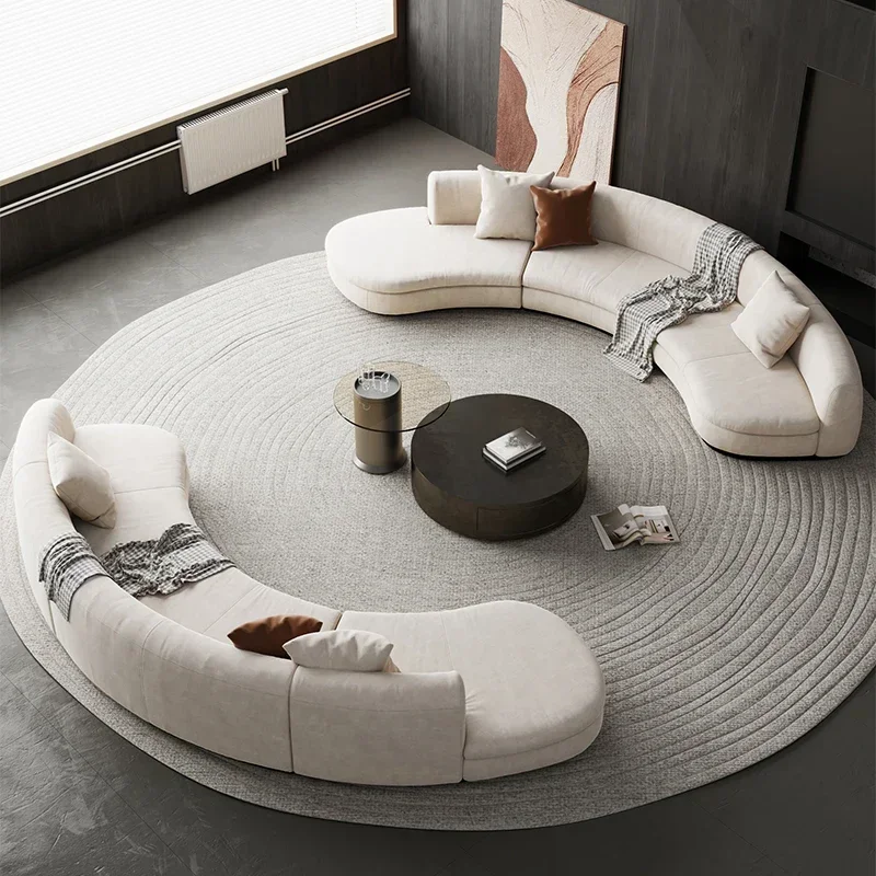 

Semicircular curved special-shaped sofa, sitting area reception beauty salon hotel lobby office business meeting