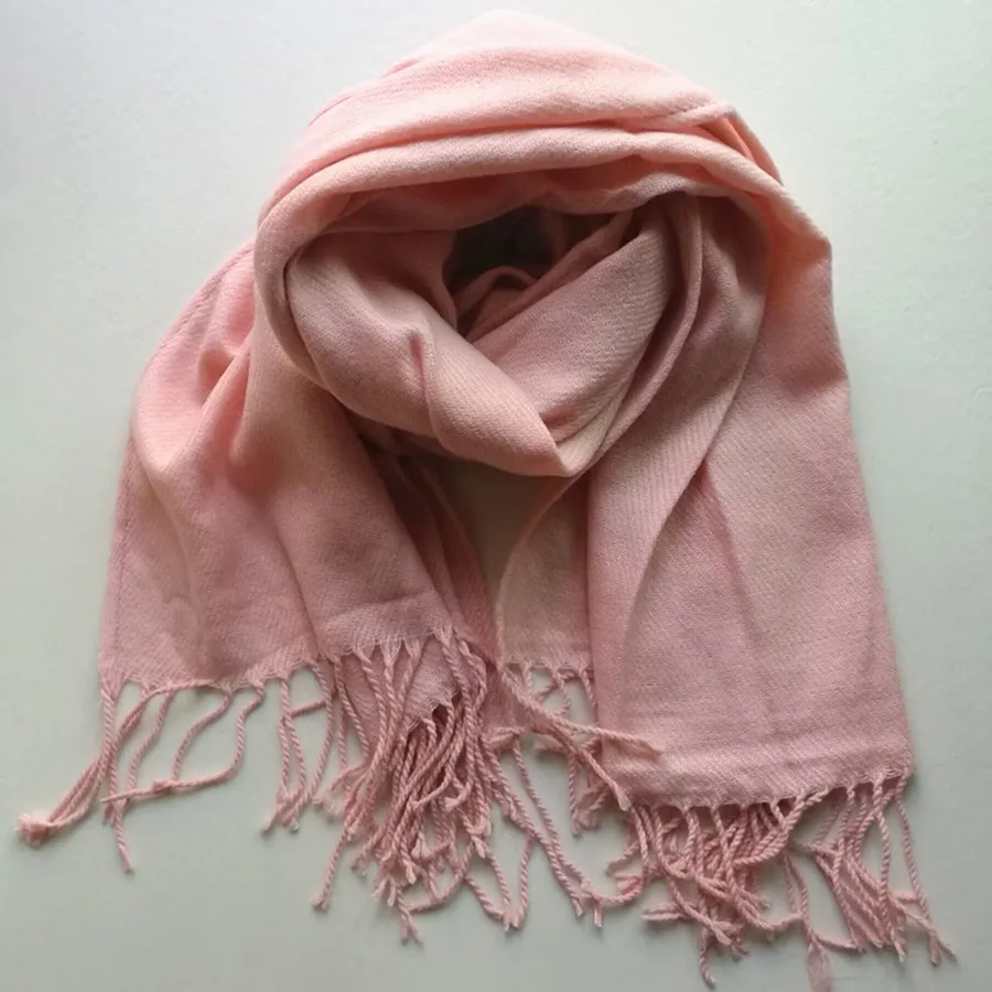 Écharpe Pashmina en Cachemire pour Femme, Design de Marque, Écharpes à Pompon Rond, Couverture Foulard, Chaud, Optique de Luxe, Hiver