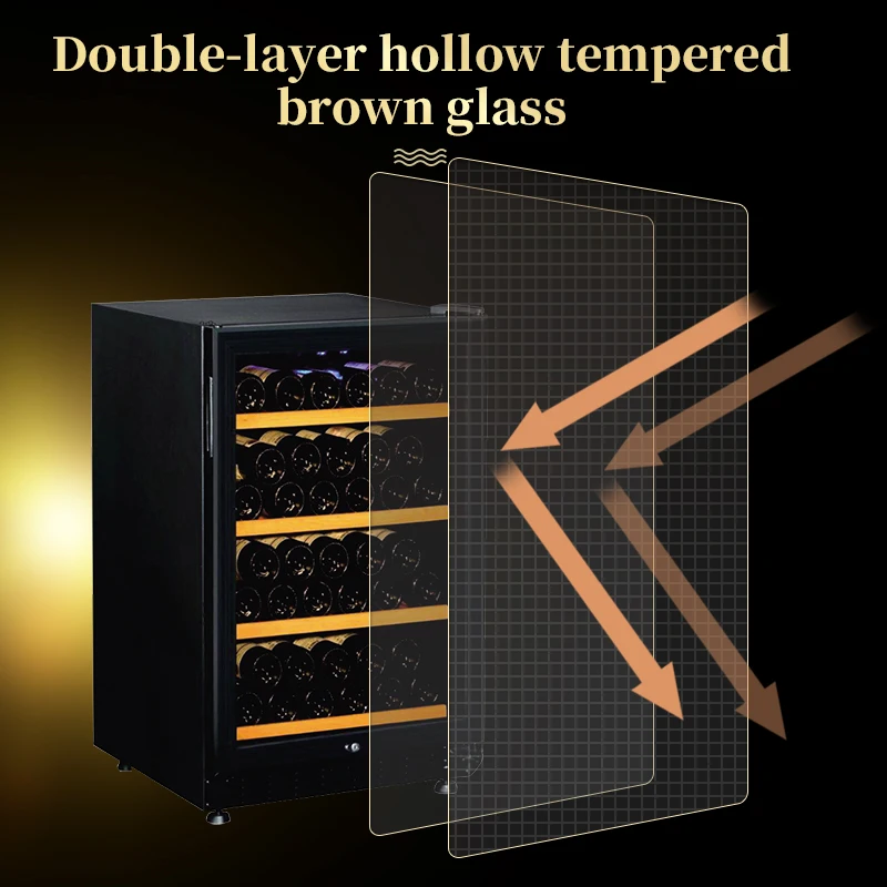 Upright Wine and Beverage Fridge Coolers Display Refrigerator Built-in Wine Cooler Cabinet with Adjustable Thermostat