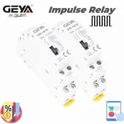 GEYA 16A AC230V DC110V Dual Voltage Impulse Relay Household Electric Pulse Control Relay Auto Control Relay for Lighting Circuit