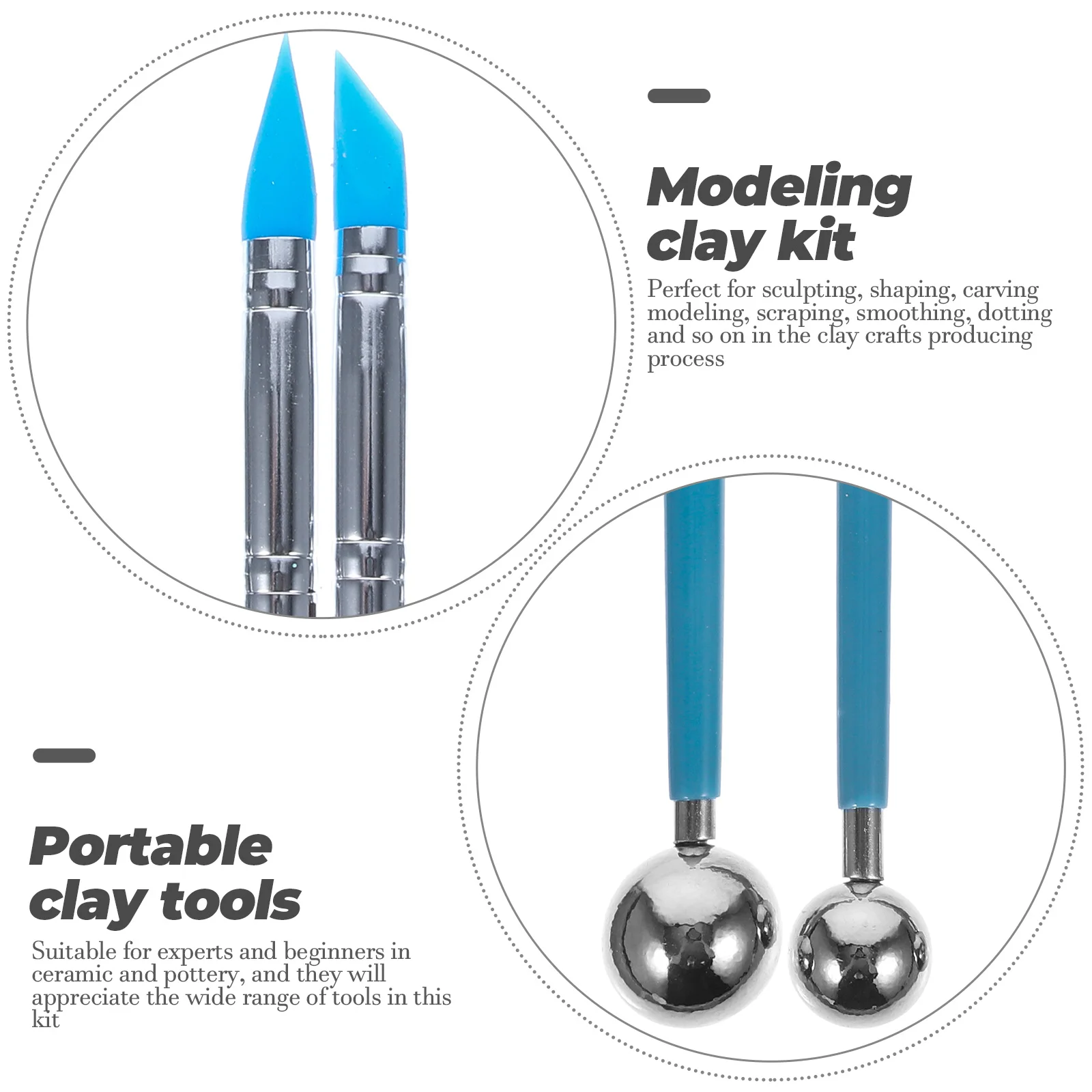 

Clay ing Kit Pottery Tools Lightweight Durable Sculpting Molding Reusable Supplies Portable Craft Kit for Adults s Air