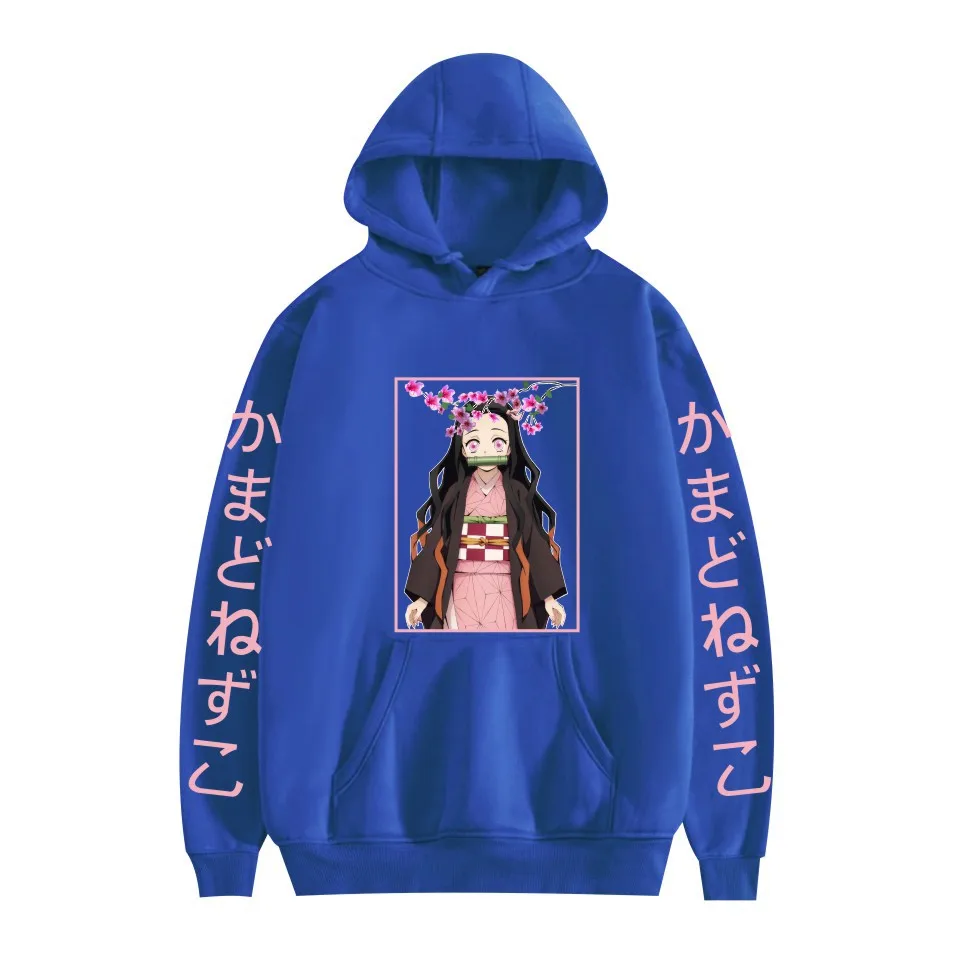

Hoodie Anime Demon Slayer Fall/Winter New Collection Thickened Plush Loose Hip Hop Sports Hoodie Tops