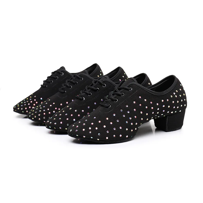 

1pair/lot woman fashion rhinestone ballroom dancing shoes lady latin dancing soft shoes