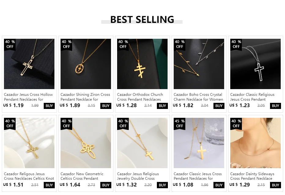 Cazador Trendy Religiöse Jesus Kreuz Anhänger Halskette Gold Farbe Edelstahl Kette Halsketten Für Unisex Hohl Schmuck Geschenk – Detail 1
