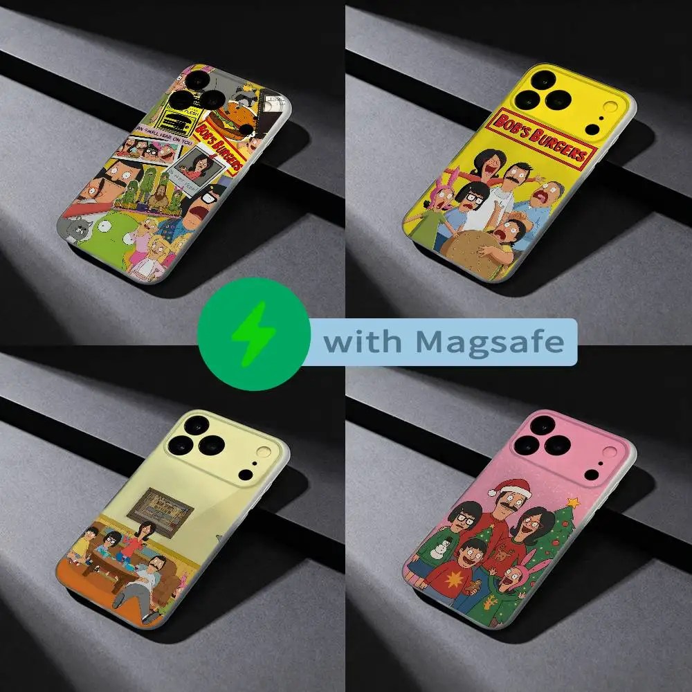 

Cartoon B-Bob Burgers Phone Case For iPhone 17,16,15,14,13,12,X,XS,Pro,Max,Plus,E,Air,Mini with Magsafe Magnetic Slim Frosted