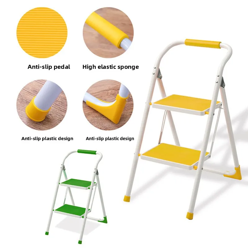 

Household multi-functional folding ladder car wash ladder stool balcony two-step ladder portable herringbone ladder