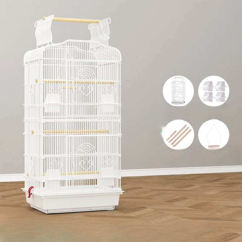 Hamster Bird Cage Vintage Hanging Aviary Stainless Steel Bird Pet Cage Parrot Big Size Nest Gaiola Para Passaros Bird Aviary