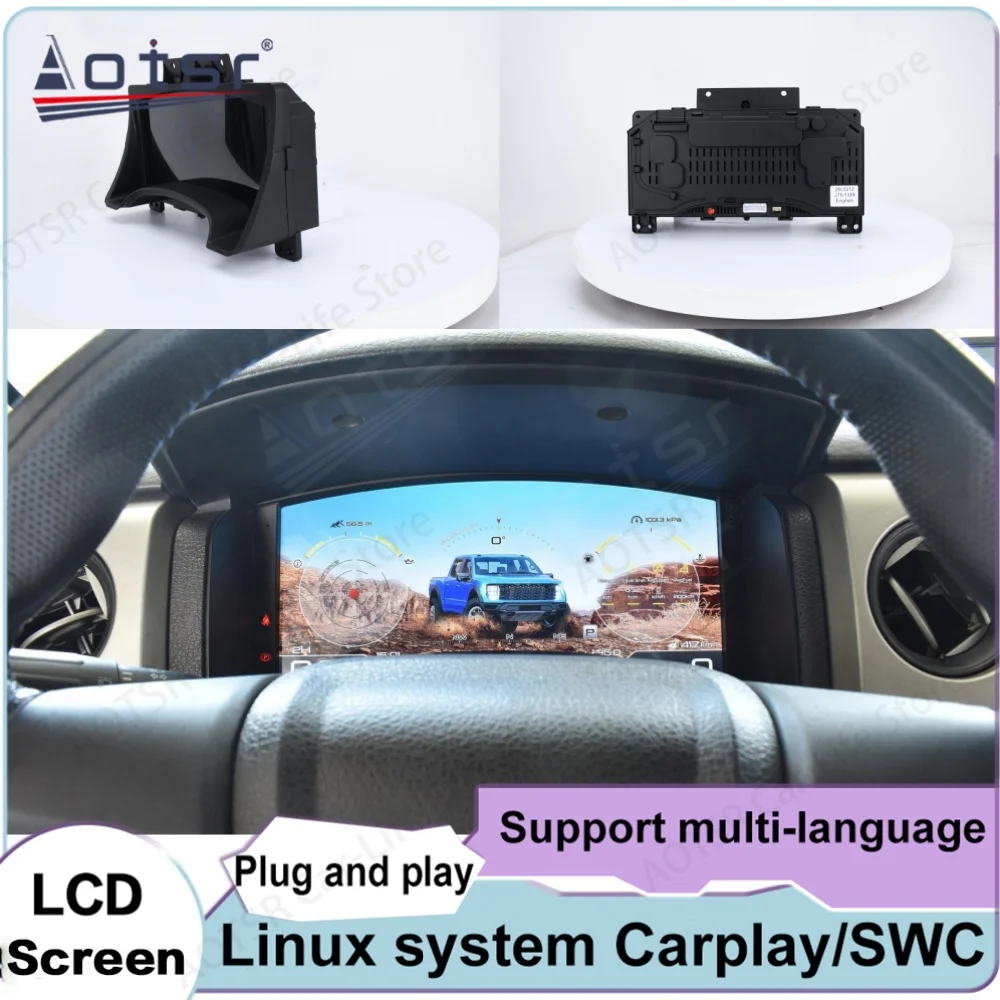 12.3 Inch For Ford F150 2009~2021 Built Carplay Digital Performance Display Dashboard  LCD Speed Table Car Virtual Information