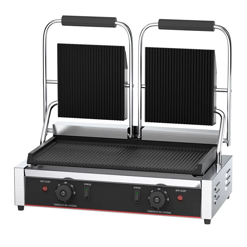 Электрический сэндвич-гриль, плита-гриль, коммерческий антипригарный одноголовочный двусторонний папапани гриль