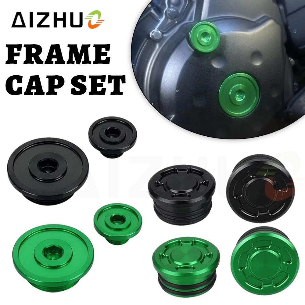 For KAWASAKI KLR650 1987-2021 2022 2023 2024 2025 2026 Motorcycle KLR 650 Crankcase Engine Timing Cover Cap Plug Frame Cap Set