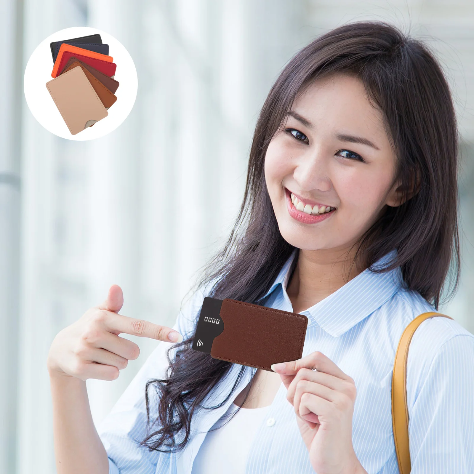 7Pcs PU Credit Card Protector Sleeves Slim Bank Card Holder Anti-Theft Privacy Blocking Secure Storage