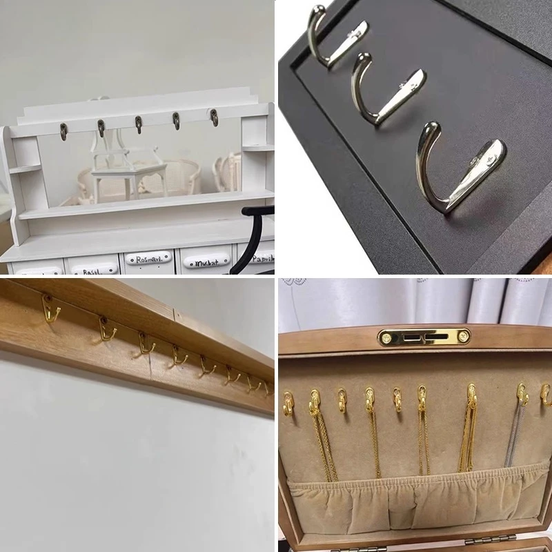 C114 Vintage Mini Hook Zinc Alloy Single Floral Design for Wall Door Jewelry Bag Hanging Hardware