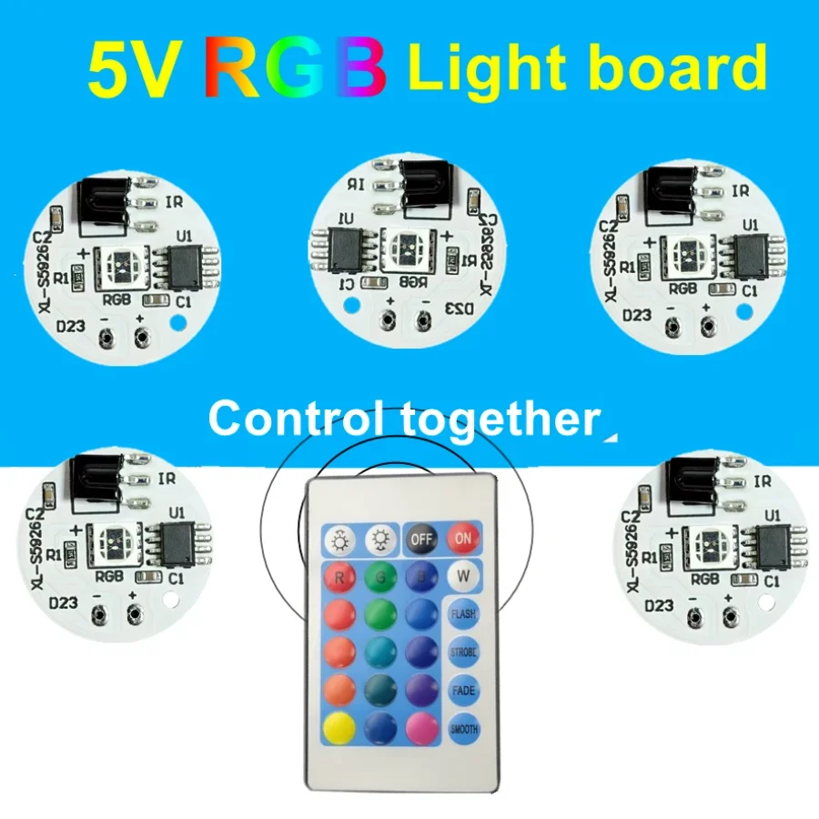 10~1PCS/Set 5V RGB LED USB Light Plate Linkage Control Colorful Source Wireless Remote DIY Advertising Decoration Light COB Chip image 2