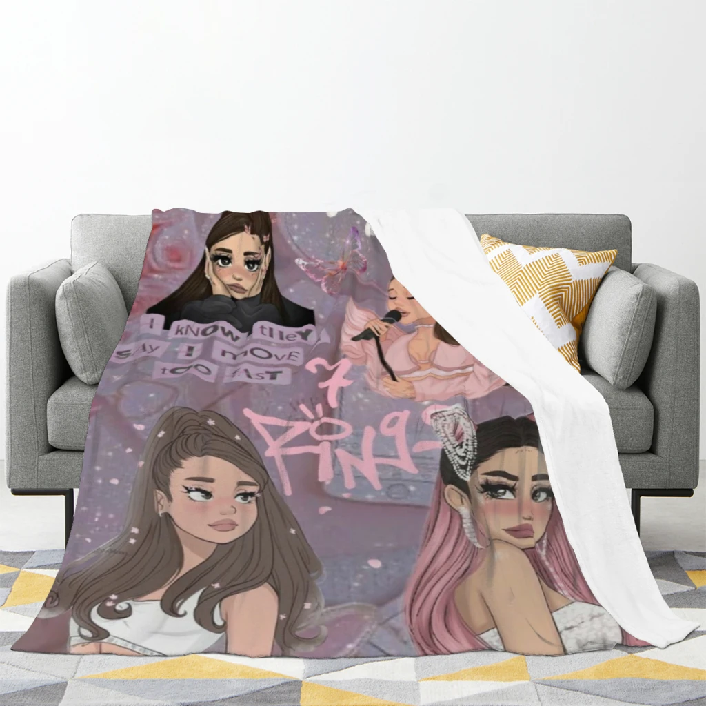 Music-Ariana-Grande Comfortable Flanne Blanket Fluffy Soft Bedroom Decor Sofa Blankets Comforter Home and Decoration