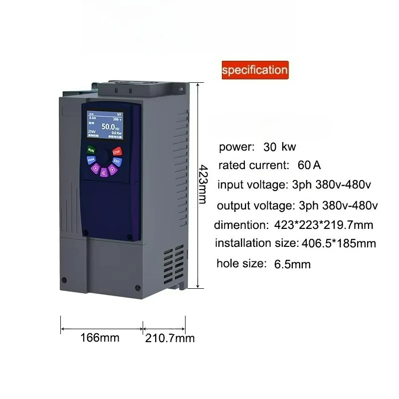 30KW 3-Phase AC 380V VFD Inverter with Built-in Filter for 40HP Water Pump for Motor and Compressor Applications
