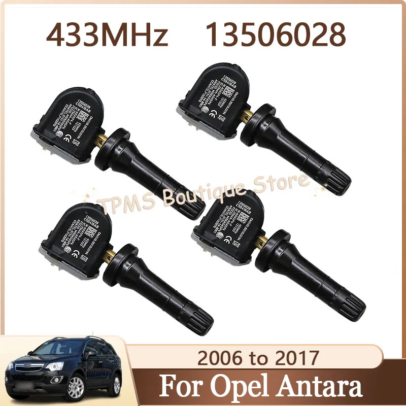 

4 шт., 433 МГц, 13506028 13589601, система контроля давления в шинах, датчик TPMS для Opel Antara Adam Ampera Corsa D Meriva Zafira C