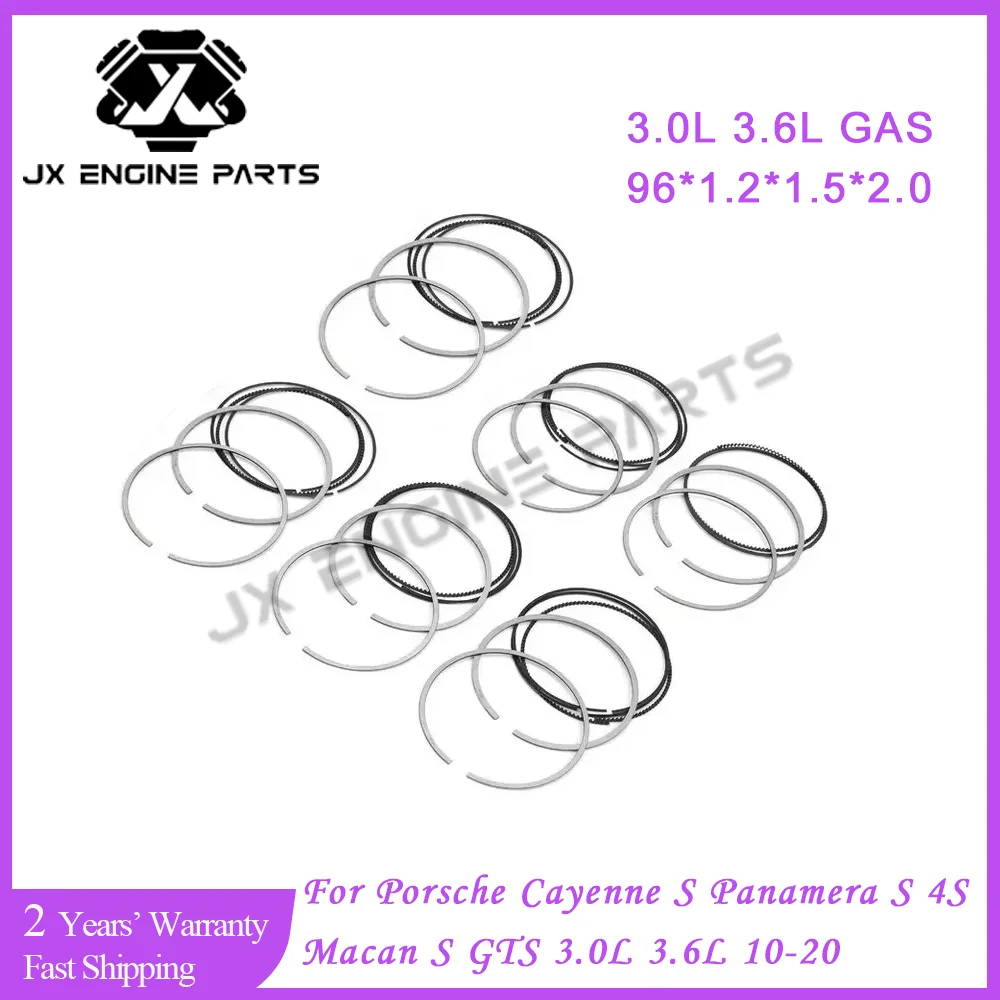 Juego de anillos de pistón de motor M46 MCW, 96mm, para Porsche 3,0 3,6 Cayenne S GTS Panamera 4 S 4S Macan S GTS Turbo 970 95B 10-20 3.0L 3.6L