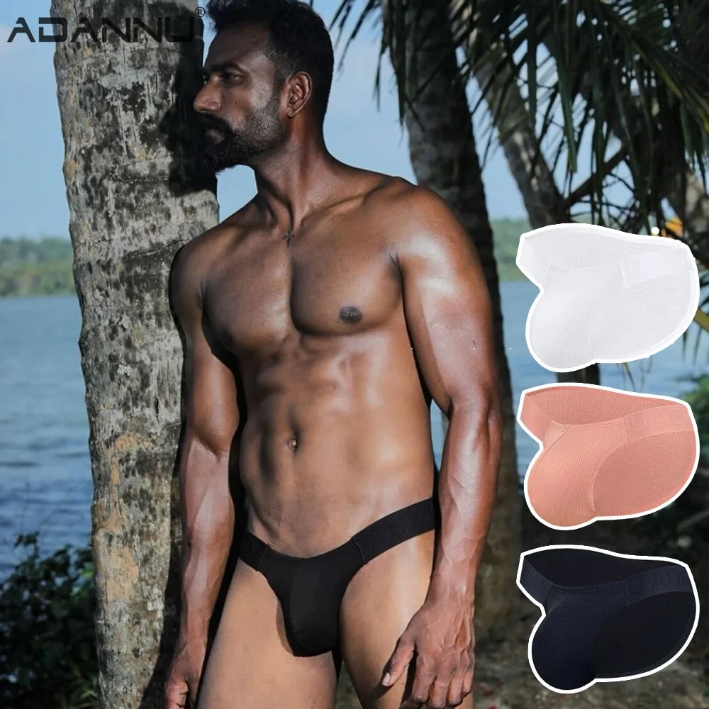 

Briefs Hot Chinese Style Embossed Man Underwear Sexy High-cut Briefs For Men Low Waist Lingerie Male Ribbed Cotton Solid Color