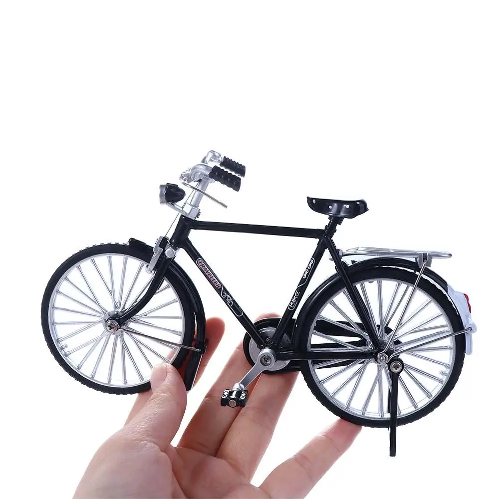 Mini bicicleta en miniatura, modelo 1:10, escala de Metal fundido a presión, modelo de bicicleta Vintage, modelo de bicicleta de simulación, bicicleta Retro, juguetes