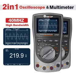 TOOLTOP ET827 Handheld 40MHz Oscilloscope Multimeter 2in1 Transistor HFE Temp Frequency Capacitance Ohm Voltage Current Test