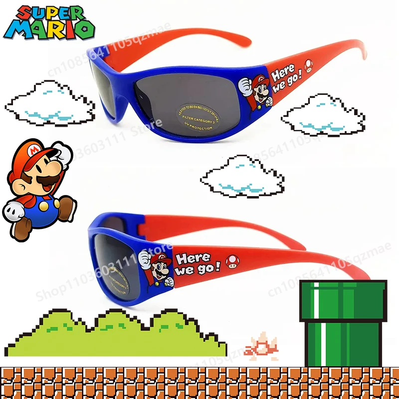 Game Super Mario Kids Sunglasses Cartoon Fashion Sunglasses Anime Boys Sport Shades Glasses Outdoor Sun Protection Eyewear Gifts