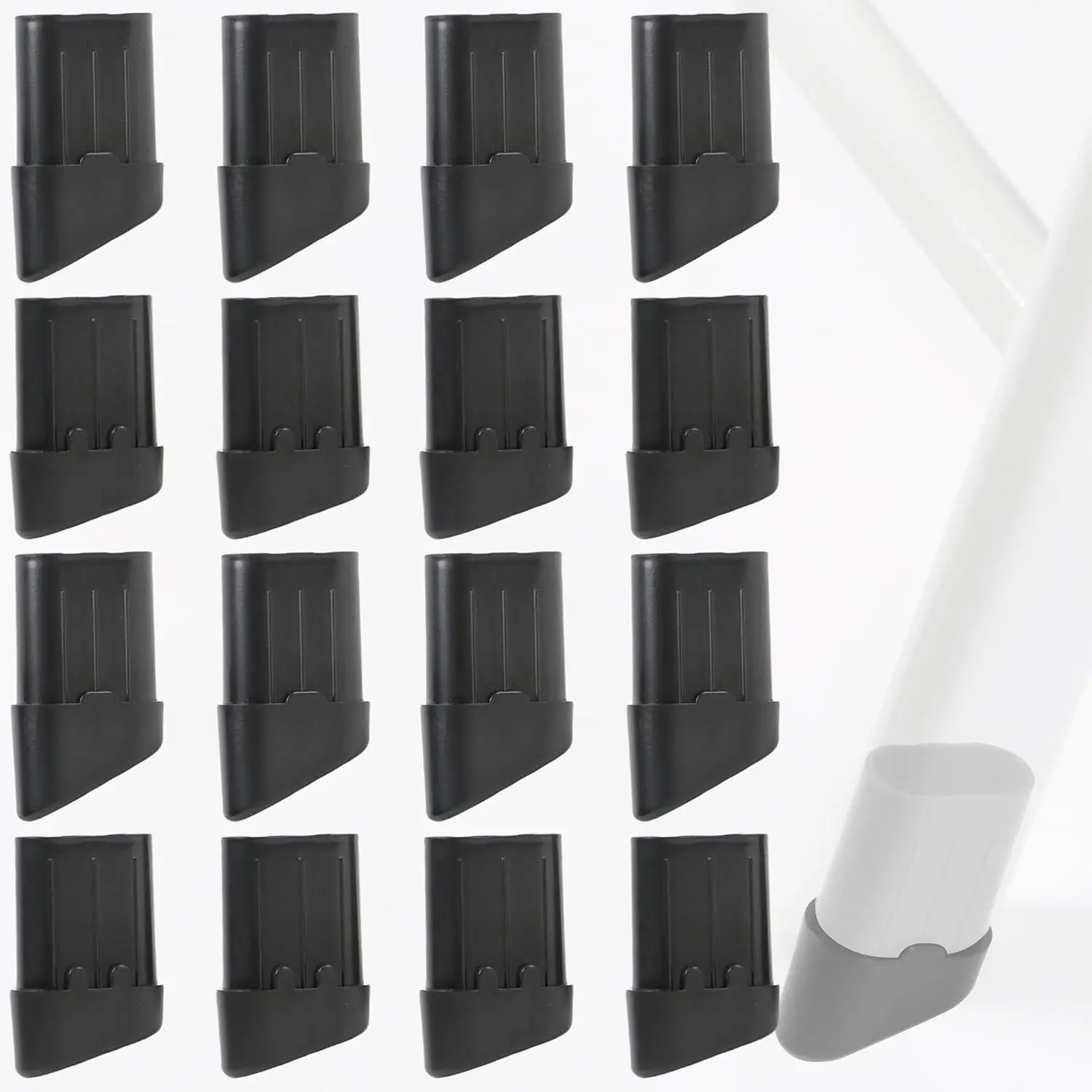 16-Pack Replacement Leg Caps for Lifetime Folding Chair (Fit for Model 80747/22804/2802) - Injection Molded, ABS Foot Caps - Fit