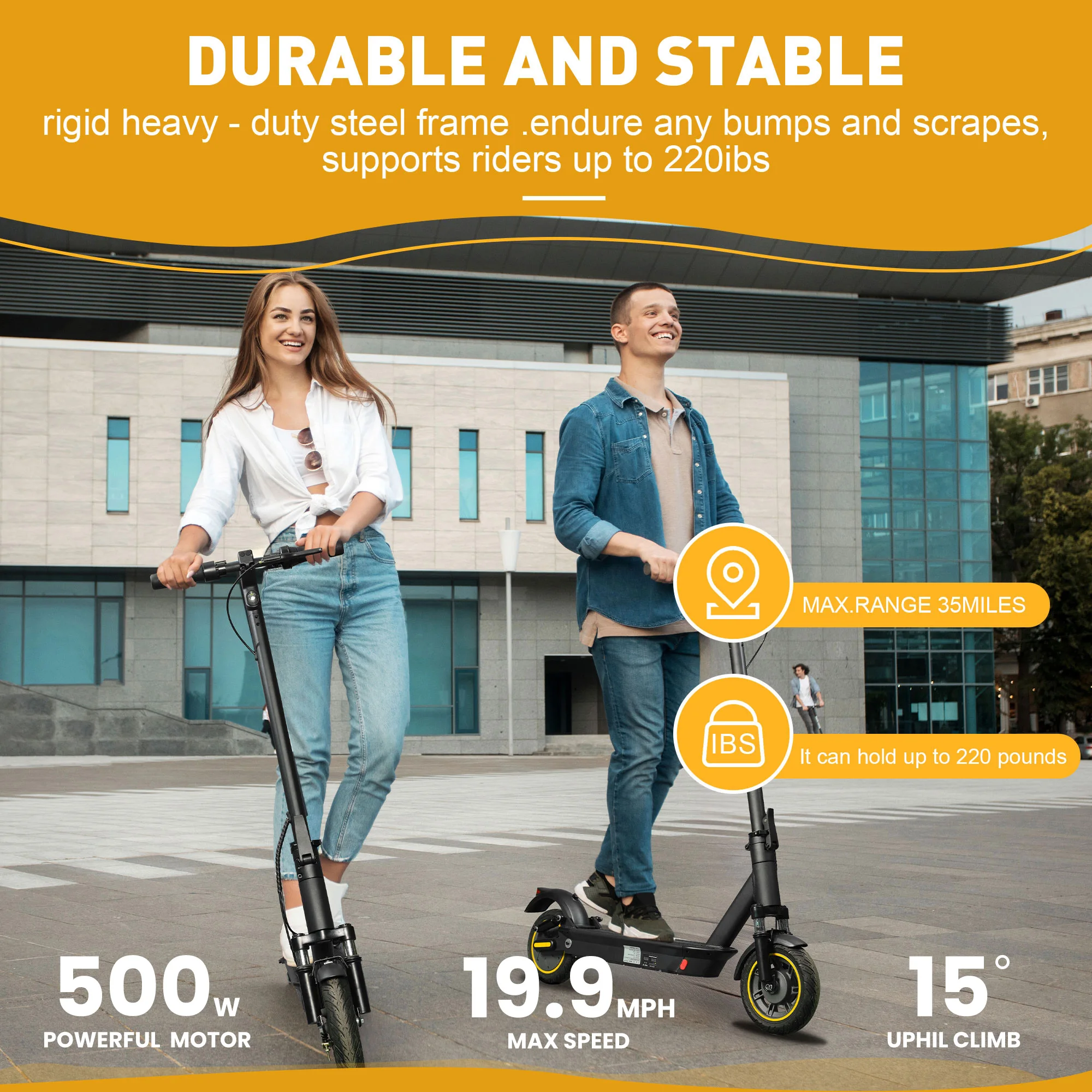 500w solid explosion-proof tire 25 miles 15Ah foldable adult electric scooter with intelligent APP program control for youth cit