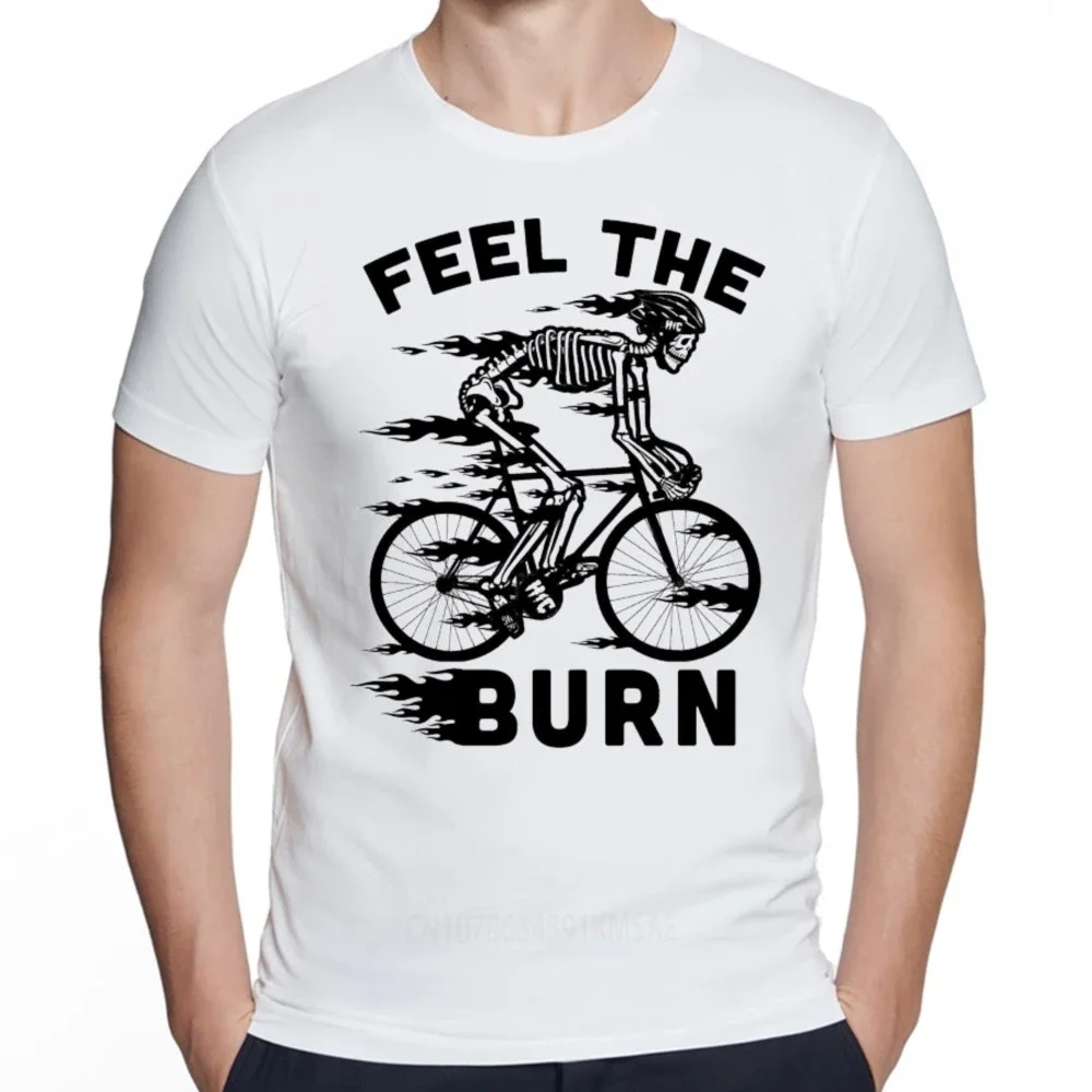 تي شيرت بأكمام قصيرة للرجال ، قمم تصميم برقبة دائرية ، تي شيرت ملابس الشارع الرائع ، محب ركوب الدراجات الإبداعي ، يشعر بطباعة الحروق ، محب