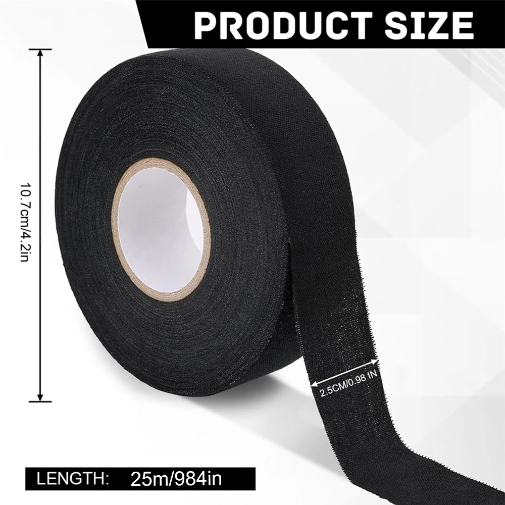 1/3/5Roll Hockey Tape Multipurpose Cloth Tape 2.5cm X 25m for Lacrosse Baseball & Softball Bats, Rackets, Pullup Bars