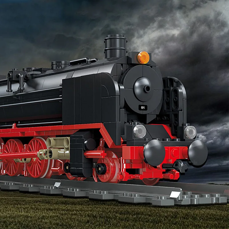 1173 Uds. Tren de vapor creativo Retro, bloques de construcción, vía férrea de ciudad, tren, montar ladrillos, decoración de escritorio, regalos para niños