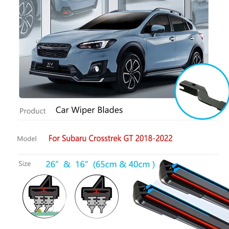 

For Subaru Crosstrek XV GT MK2 2018~2022 Front Set Windshield Windscreen Wiper Blades Cleaning Replacement Car Accessories