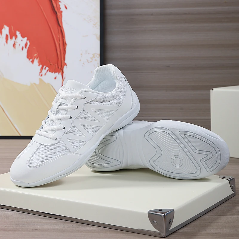 Girls White Cheerleading Shoes Lightweight Youth Cheer Competition Sneakers kids Breathable Training Dance fitness Shoes women