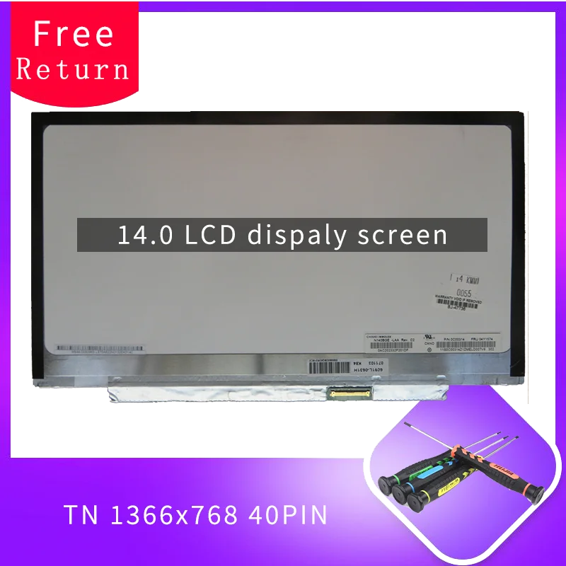 

for Lenovo ThinkPad T430U Laptop LCD Screen B140XTN02.5 LED Display Matrix 14.0" HD 1366X768 40Pin Matte FRU:04W4447