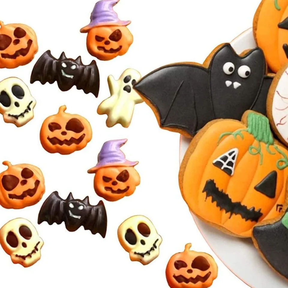 Halloween Scary Pumpkin Silicone Mold Ghost Hat Skull Ice Cube Chocolate Food Baking Tray Mold Cookie Biscuit Cake Baking Mold