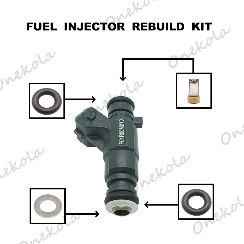 

Fuel Injector Service Repair Kit Filters Orings Seals Grommets for F01R00M019 For A3 09-16 1.6 1TR 2TR 3RZ 2RZ 1RZ 6AZ Hana Lpg