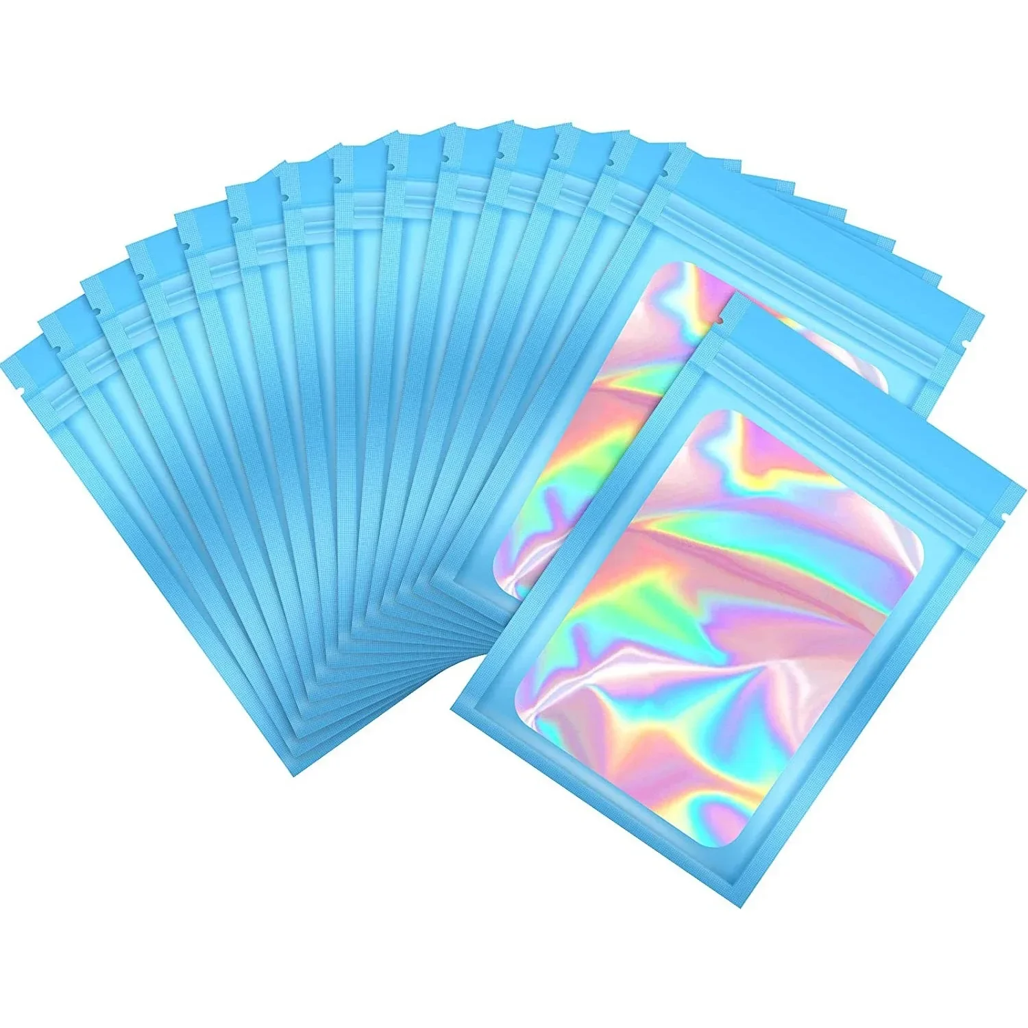 20-50 stücke Verdicken Druckverschlussbeutel Holographische Laser Farbe Kunststoff Beutel Für DIY Schmuck Einzelhandel Lagerung Beutel Zip-Lock Beutel KEIN Loch – Detail 5
