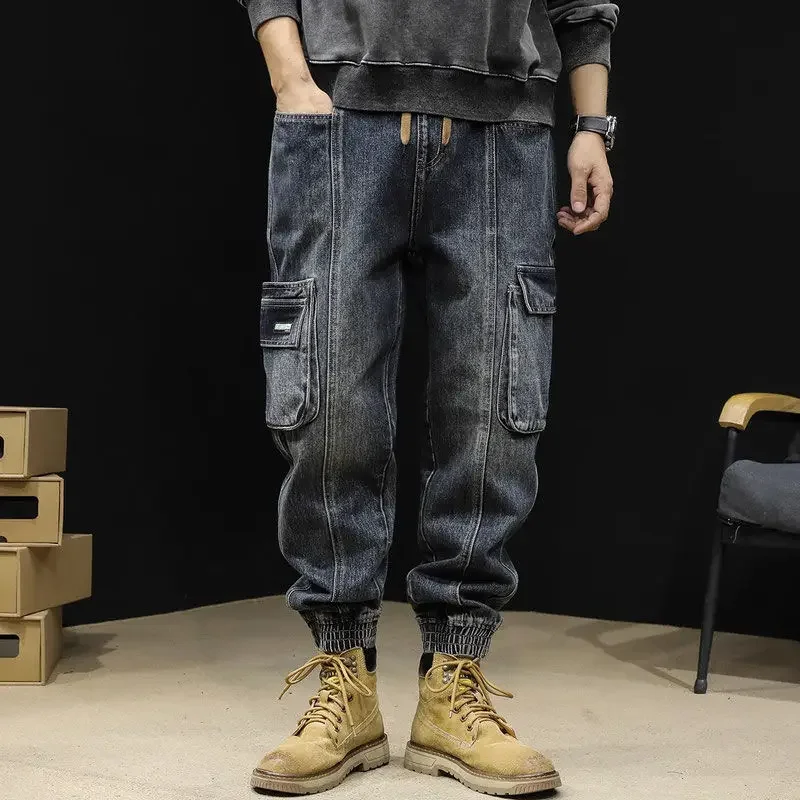

Plus Big Size Jeans for Men Oversize Wide Leg Trousers Regular Y 2k Vintage 2025 Trend Y2k Korean Fashion Goth Man Cowboy Pants