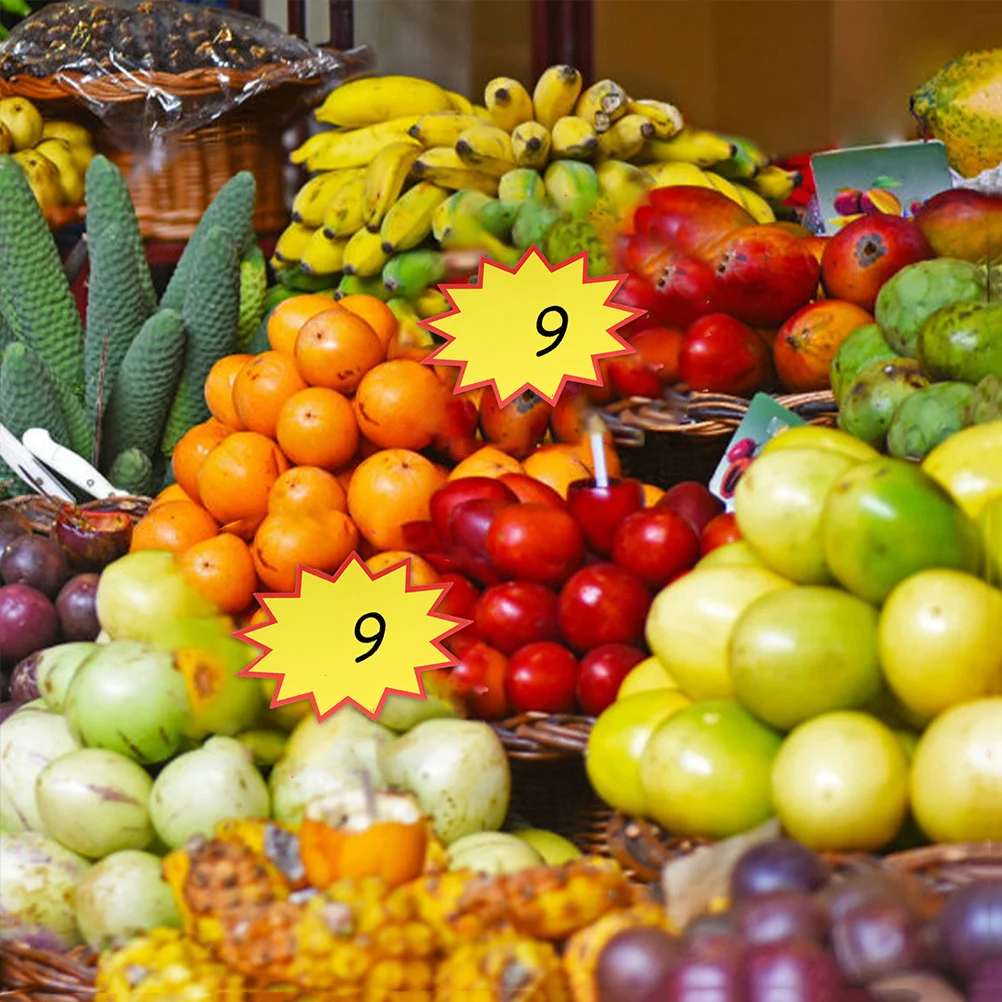 200 قطعة من علامات الأسعار الورقية، منطقة كتابة فارغة، ملصقات أسعار تصميم بسيط لمتجر البيع بالتجزئة في السوبر ماركت، سوق الخضروات والفواكه #2