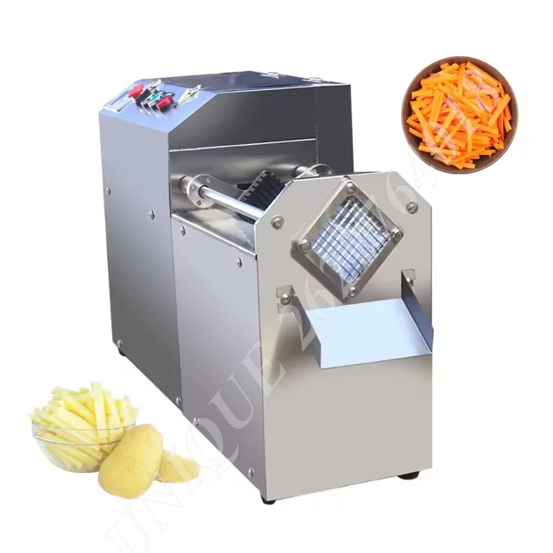 

Electric Potato Chips Making Machine with 4 Sizes Blade Commercial Tabletop Stainless Steel Vegetable Fruit Strips Cutter