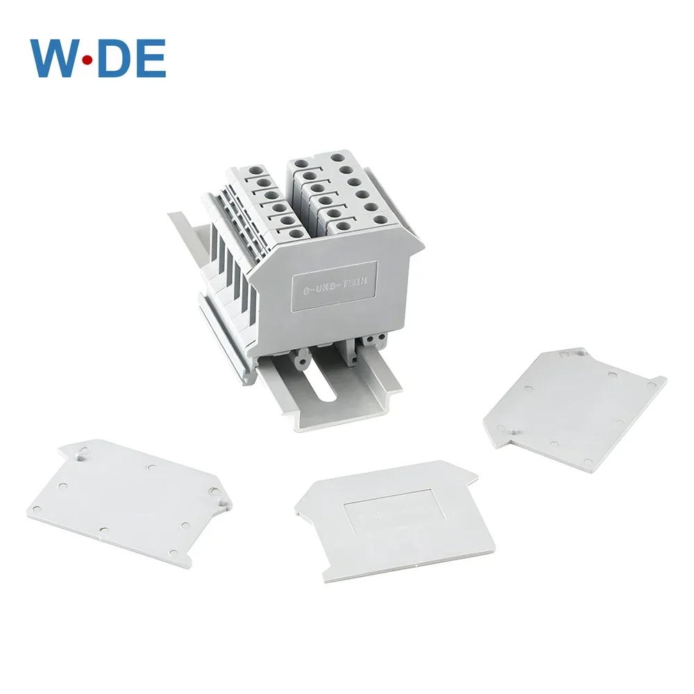 100Pcs D-UK5-TWIN For UK5-TWIN Din Rail Terminal Block Accessories End Cover Plate Caps