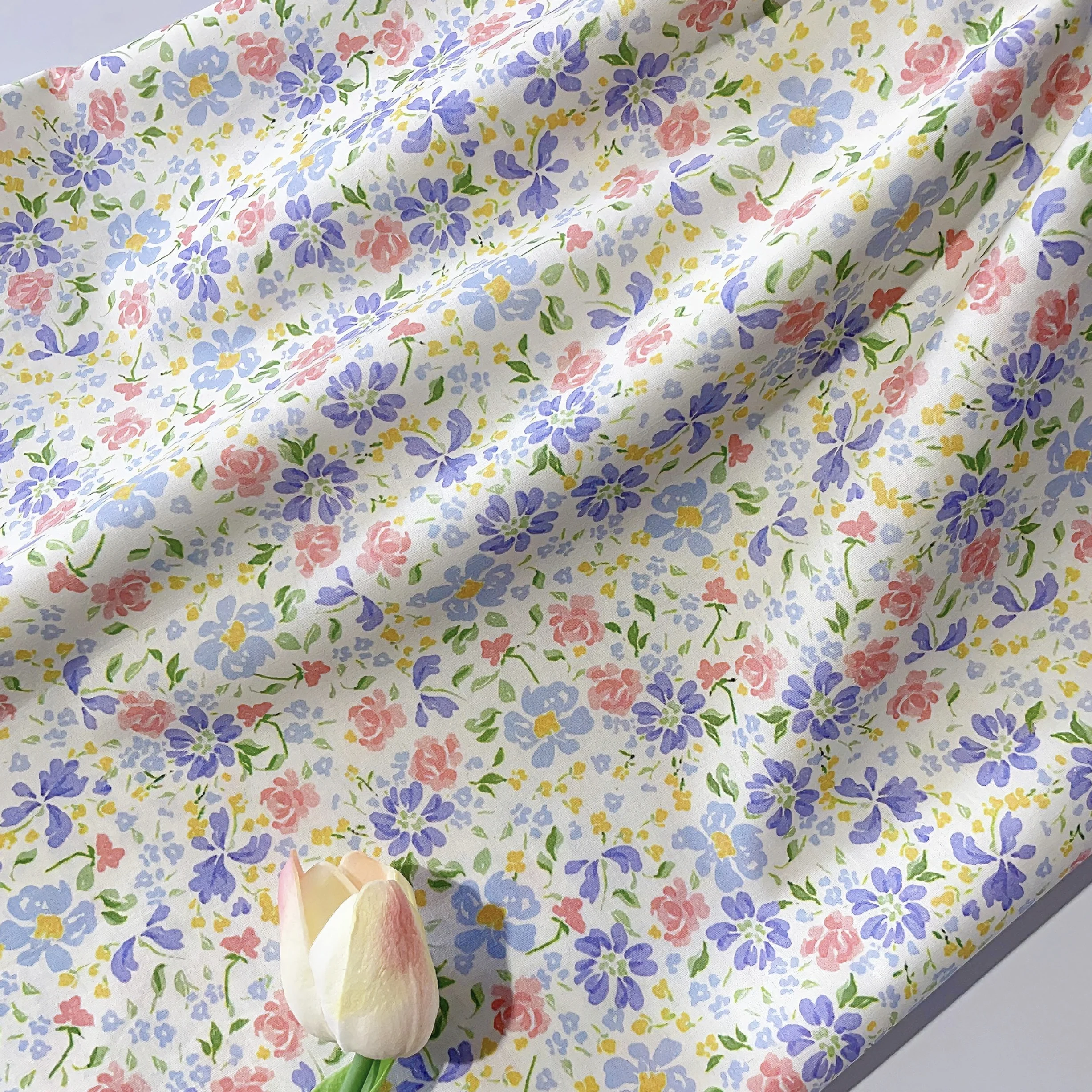 

0,5 м/1 м/2 м/5 м Ins свежий сельский стиль пастельная ткань с цветочным принтом из 100% хлопка для шитья квилтинга DIY ремесла модный дизайн