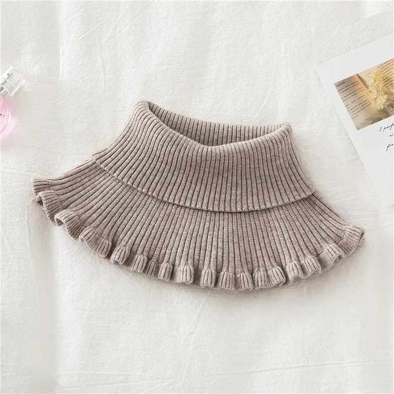 Teens &Adult Neck warmer Knitted Cotton/acrylic Snood Fake Sweater Collar Winter Warm Cute Turtle Neck Scarf